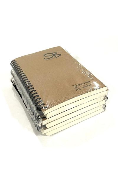 Folix Bloc de note cu copertă spiralată A6 Kraft 70 Yp. 1 pachet fără linie (6 bucăți)