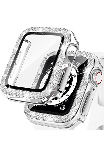 GREGOSS Apple Watch Series 7 8 9 - 41 ملم، حافظة أنيقة بأحجار الراين الماسية،...