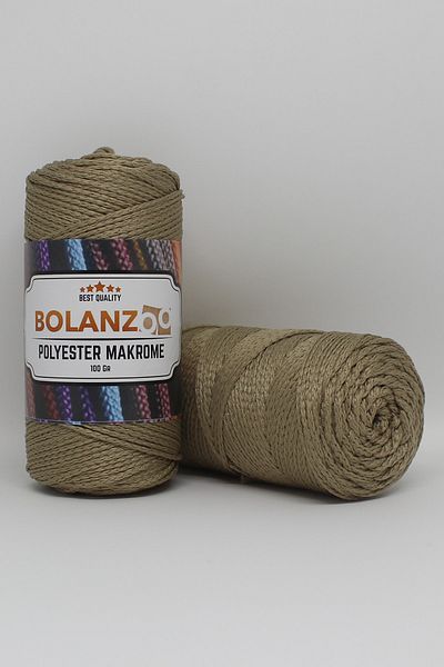 Bolanzoo Polyester Macrame Thread 2 Pieces 100gr Mink 3mm Knitting Thread