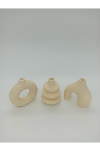 İga Collection Minimal Vazo Set 3'lü Bohem Biblo Minyatür