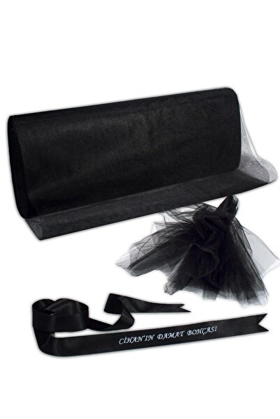 ADENZ Bohça Nişan Süsleme Tülü Saten Kurdele Baskılı