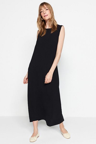 Trendyol Modest Schwarz-Beige 2er-Pack Unterwäsche Aerobin Woven Lining Dress TCTSS23EB00146
