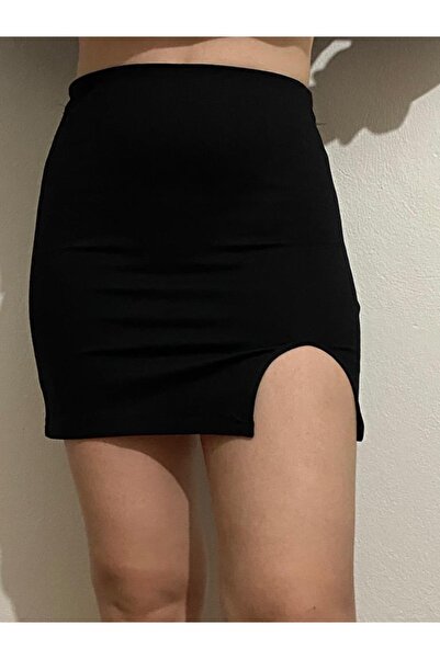 lune Fustă mini cu fante