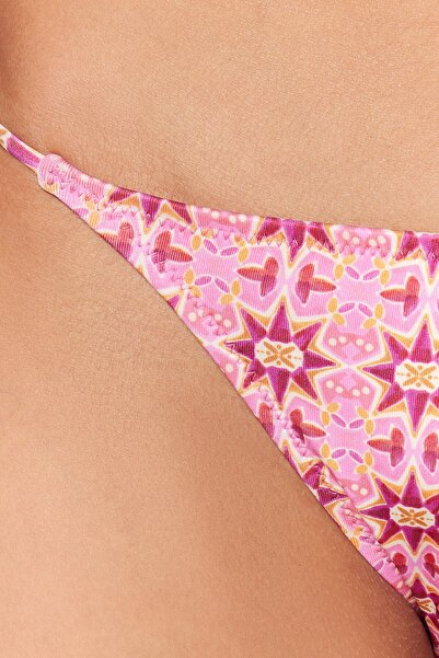Trendyol Collection Geometric Patterned Tie-Up Normal Leg Bikini Bottom TBESS23BA00112