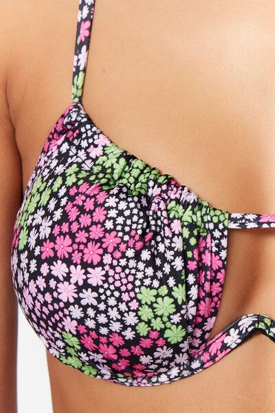 Trendyol Collection Horní díl bikin Tunnel s květinovým vzorem TBESS23BU00043