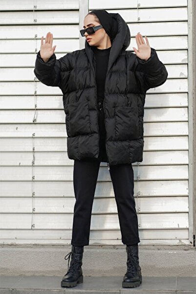 MODAEYLÜL Palton puf pentru femei supradimensionat