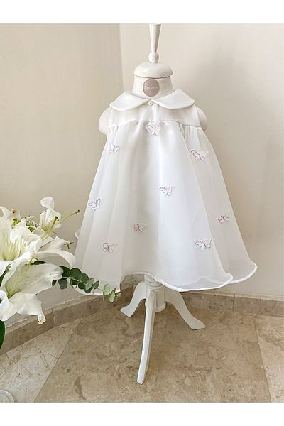 SPRINCO Children's Butterfly White Dress