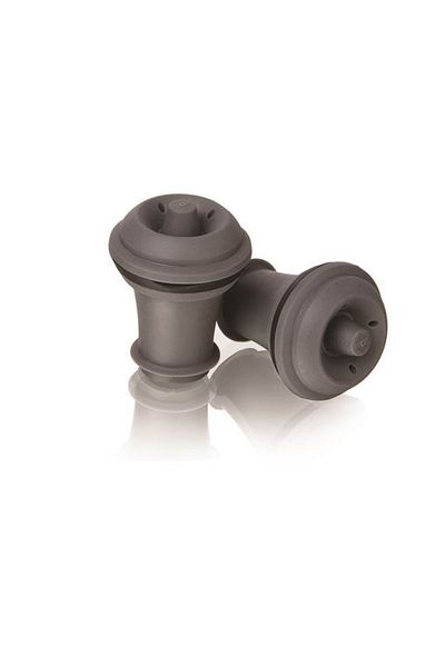 Vacu Vin Set of 2 Gray Wine Stoppers
