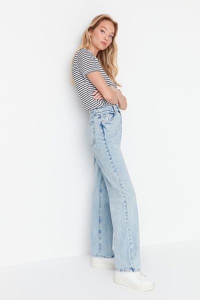 Livik Times High Waist Lycra Wide Leg Jeans - Wide Leg