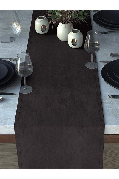 Demor Home Velvet Textured Smoke Gray Runner