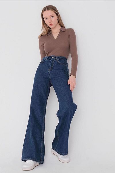 Livik Times High Waist Lycra Wide Leg Jeans - Wide Leg