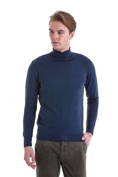 Hatemoğlu Indigo Comfort Fit Плосък велосипеден яка вълнен пуловер