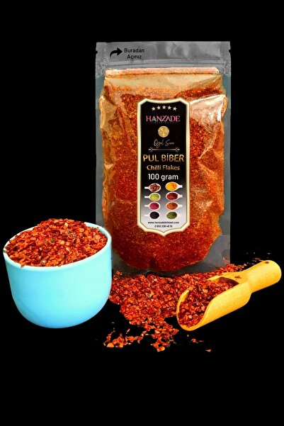 Hanzade Bitkisel Pul Biber Ince Orta Acı 100 Gr
