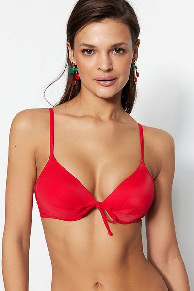 Trendyol Collection Bikini Top - Red - Plain