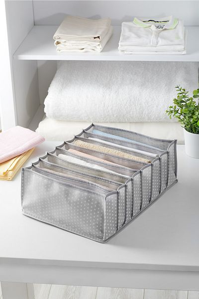 Serstil 8 Compartment Gray Spotted Drawer Organizer – Xlarge