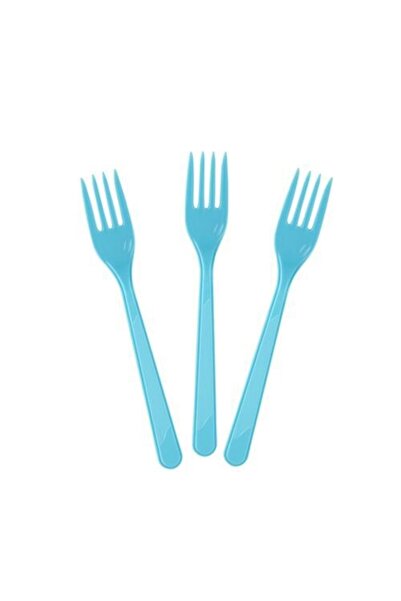 kullanatparti Mavi Plastik Çatal + Mavi Kullan At Plastik Çatal 25 Li