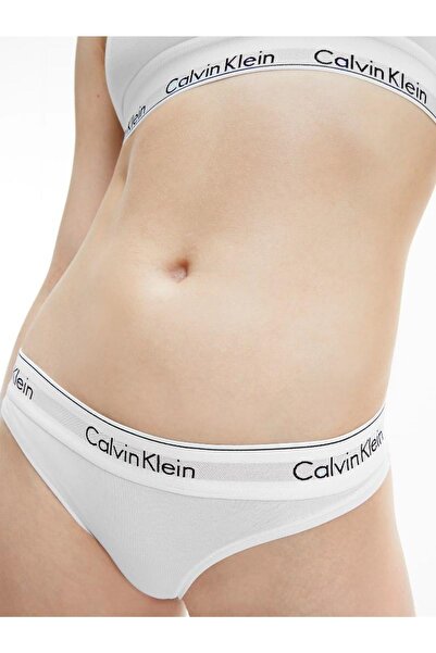Calvin Klein Kadın Tanga Külot - Rahat Elastik Bant, Düz Desen