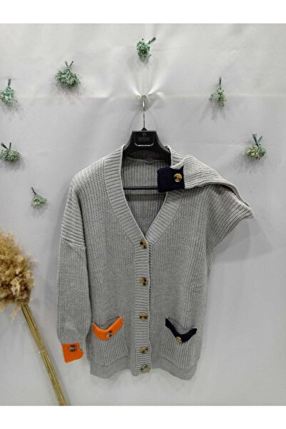 Sel Tekstil Cardigan scurt pentru tineret colorat de buzunar