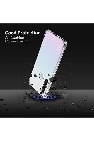 Nezih Case Xiaomi Redmi Note 8t Köşe Korumalı Darbelere Dayanıklı Renksiz Şeffaf Sert Silikon Kılıf