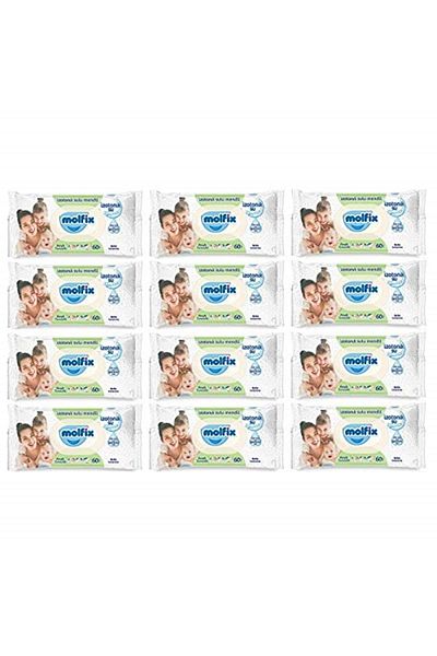 Molfix 60Pcs Isotonic Water Baby Cleaning Set - Fresh Wet Towels and Wipes X12