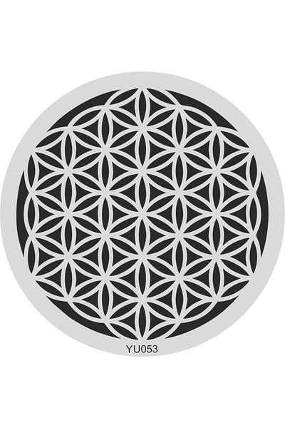 STENCİLTASARIM Stencil Design Yu053 Flower of Life Wall Wooden Glass Painting Pattern