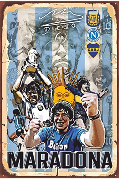 Hayat Poster Maradona retro drveni poster