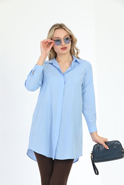 MODA MAÇKA PARK Kadın Düz Sade Boyfriend Gömlek