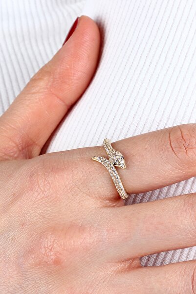 LİLAK KUYUMCULUK 14 Ayar Altın Taşlı Yılan Yüzük