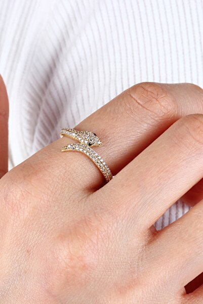 LİLAK KUYUMCULUK 14 Ayar Altın Taşlı Yılan Yüzük