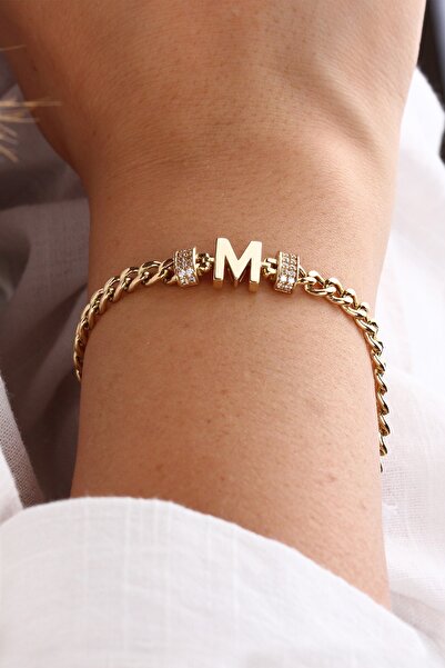 LİLAK KUYUMCULUK 14 Ayar Altın 5.5mm Harf Gurmet Bileklik