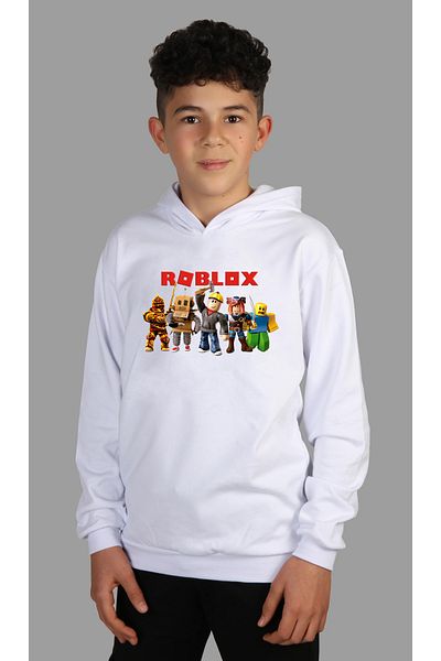 Raf Coll Hanorac cu glugă pentru copii Roblox, imprimat digital, cu două fire în interior
