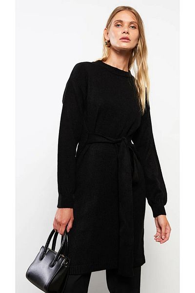 LC Waikiki Crew Neck Straight Long Sleeve Women's Knitwear Dress