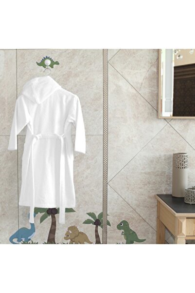 CAQQA Unisex Young White Cotton Bathrobe
