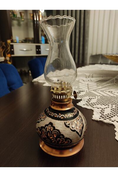 Ustası Antepte Eski Zaman Bakır Gaz Lambası Küçük Boy