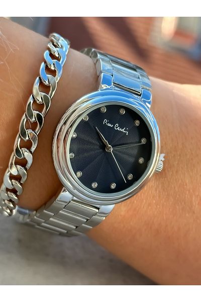 Pierre Cardin Brand Luxury Full Steel, Silver Color, Women's Wristwatch Bracelet Gift