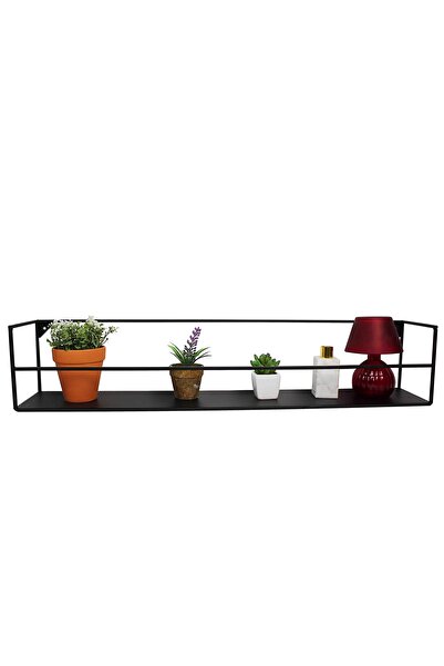 GO DEKOR Iskandinav Tekli Metal Dekoratif Duvar Raf Modeli - Siyah