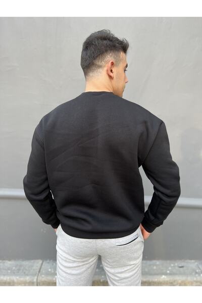 Polviton Φούτερ Oversize με Εσωτερικό Φλις Χοντρό Φούτερ με Επιθέτη Τυπωμένο Σήμα