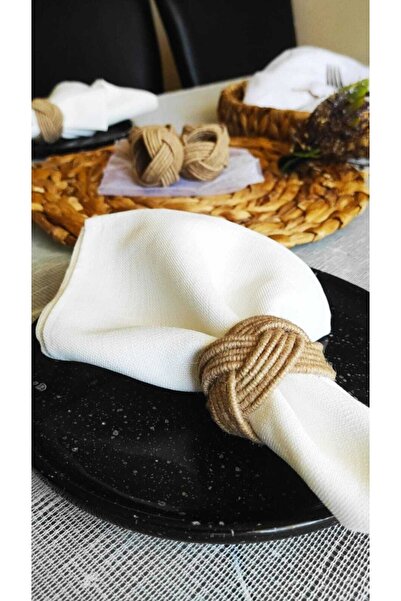 KATMERTEKS 10 Pieces Twisted Natural Jute Napkin Ring