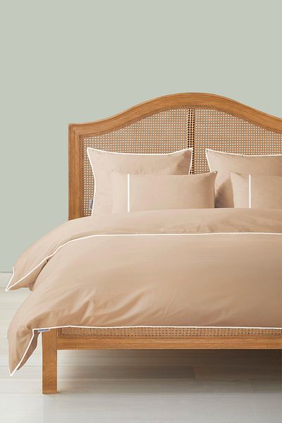 RİTMOHOME Комплект калъфи за завивка King Size King Size, обикновен, 100% памук, екрю, кант, хотелска серия, Toprak