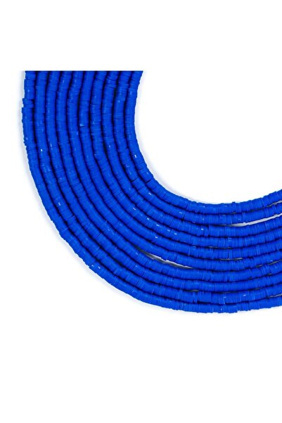 yfhobi 1 Dizi (40 Cm) - 4 Mm Fimo Boncuk, Parlament Mavi Renk Polimer Fimo Bo...
