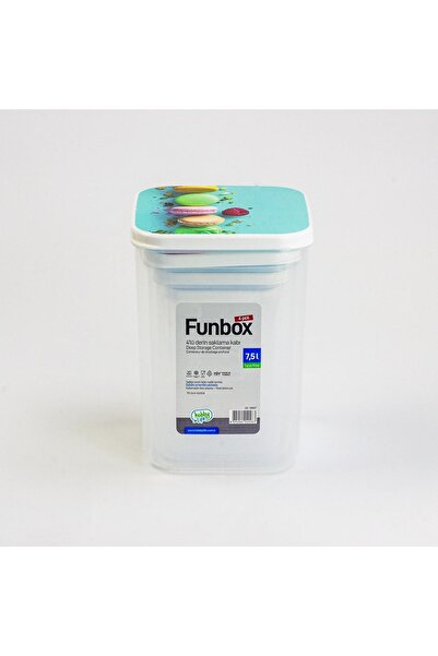 HOBBY LİFE 4-Piece Long Macaron Patterned Funbox Storage Set - 0.9+1.4+2.1+3.1 Lt
