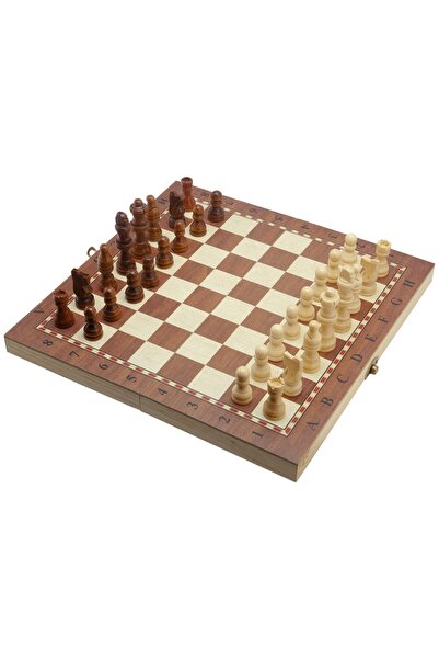 Cavint Store Wooden 3-Piece Game Set Chess Backgammon Checkers 24 X 13 Cm