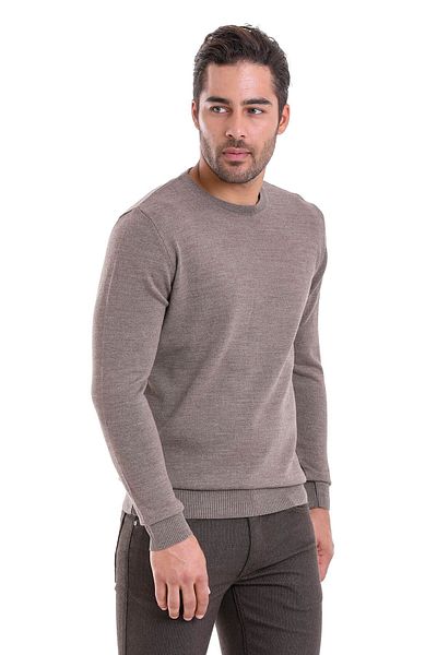 Hatemoğlu Μάλλινο πουλόβερ Mink Comfort Fit Plain Crew Neck