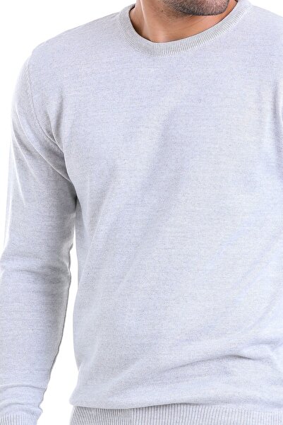 Hatemoğlu Pulover gri din lână, cu ajustare confortabilă, cu decolteu rotund