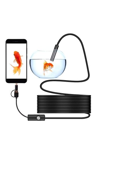 BiNtech Endescope Yılan Kamera 3 In 1 Usb , Micro Usb ,type-c Uyumlu 5m (sert...
