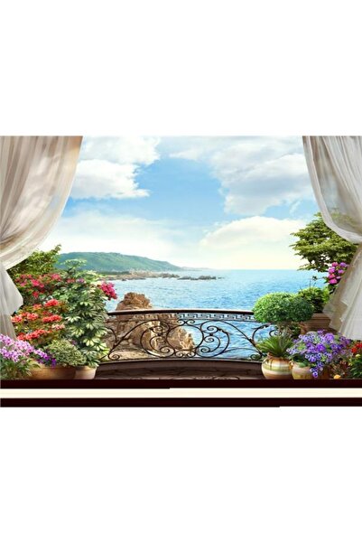 EkoDekor 3 boyutlu duvar kagitlari Deniz Manzara Duvar Kağıdı Kanvas Tek Parca