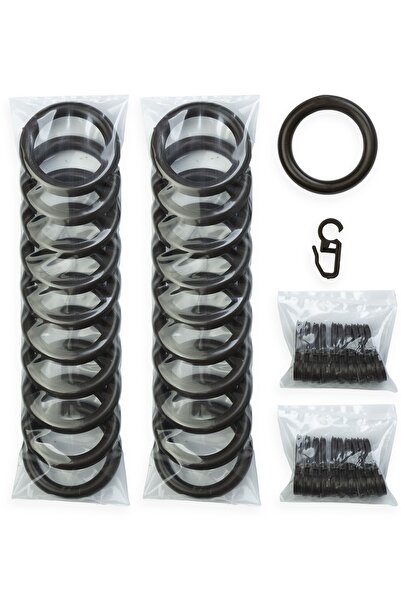 wenthi Inel și clemă pentru perdea rustică din nuc - 20 bucăți