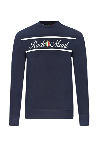 Ruck & Maul Sıfır Yaka Erkek Sweatshirt 21777 166 - Lacivert