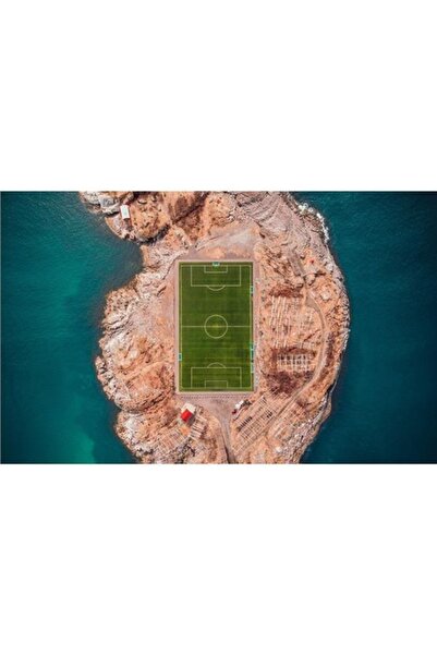 EkoDekor 3boyutluduvarkagitlari Futbol Sahası Duvar Kağıdı Kanvas Tek Parca