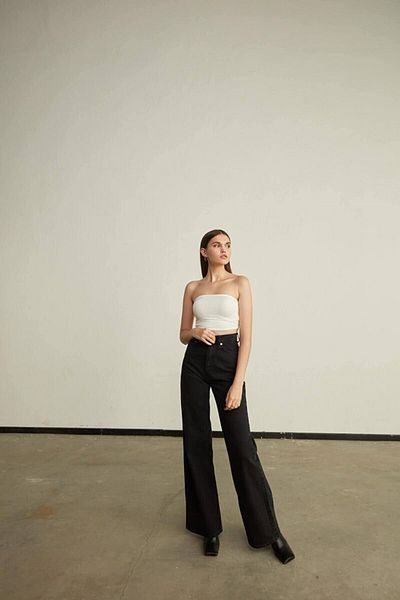Livik Renesme Flexible High Waist Lycra Wide Leg Jeans - Wide Leg